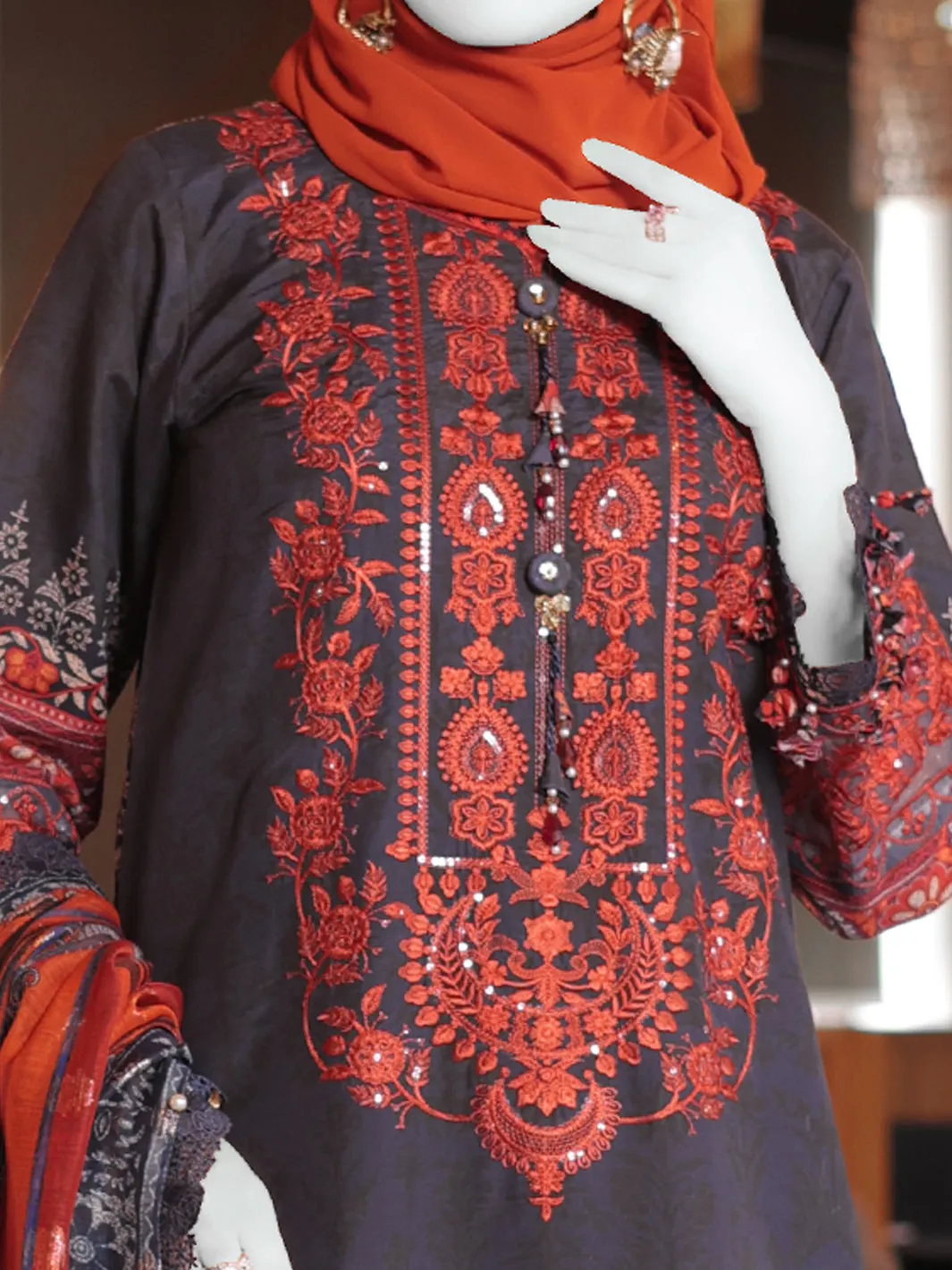 Panjnad by J. Essentials – Blue Embroidered | PJ-ESSU-24-0702