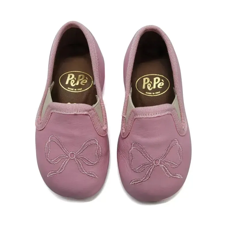 Pepe' Baby Pink Embroidered Soft Smoking Slip On 280