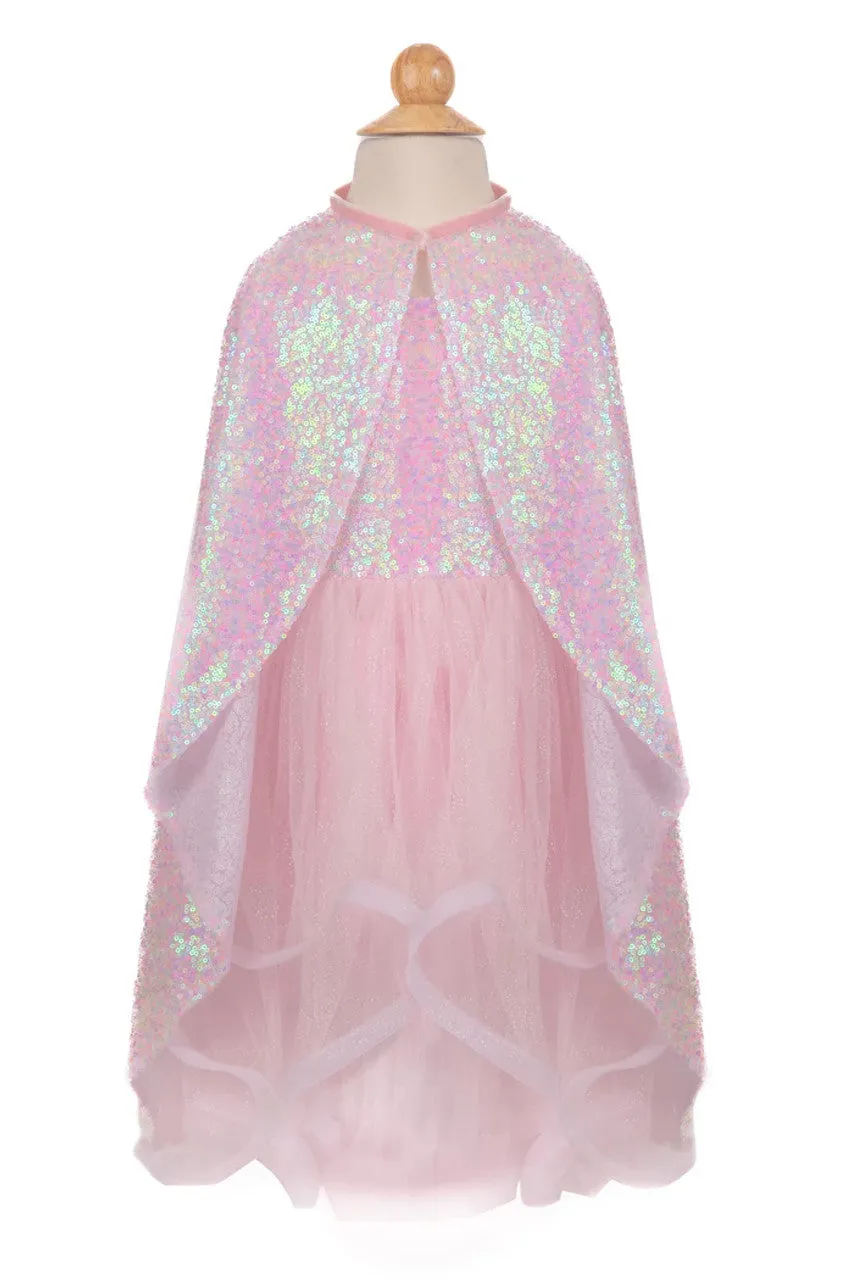 Pink Sequin Twirl Cape, Size 4-6