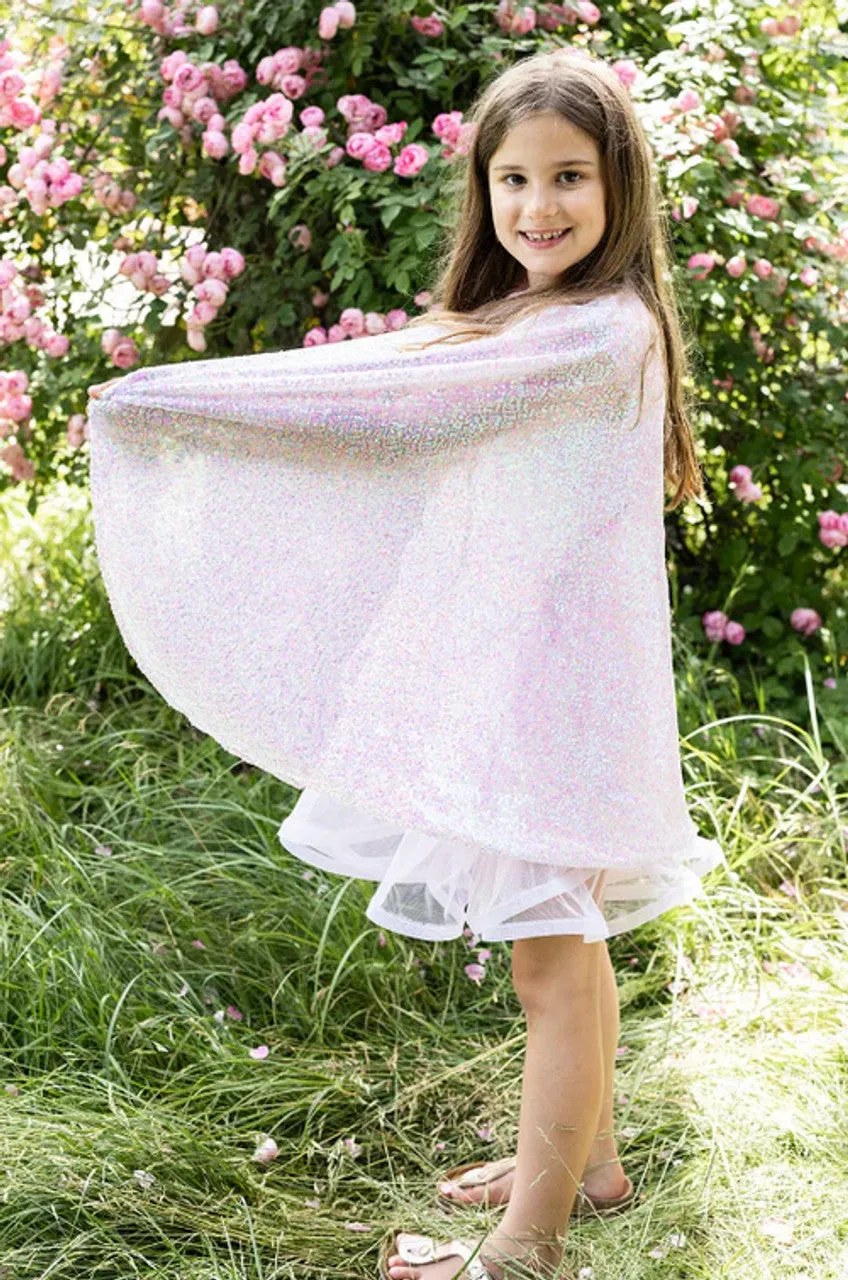 Pink Sequin Twirl Cape, Size 4-6