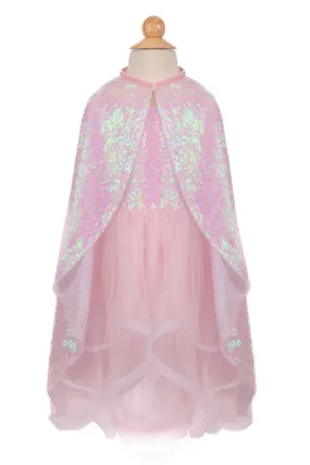 Pink Sequin Twirl Cape, Size 4-6