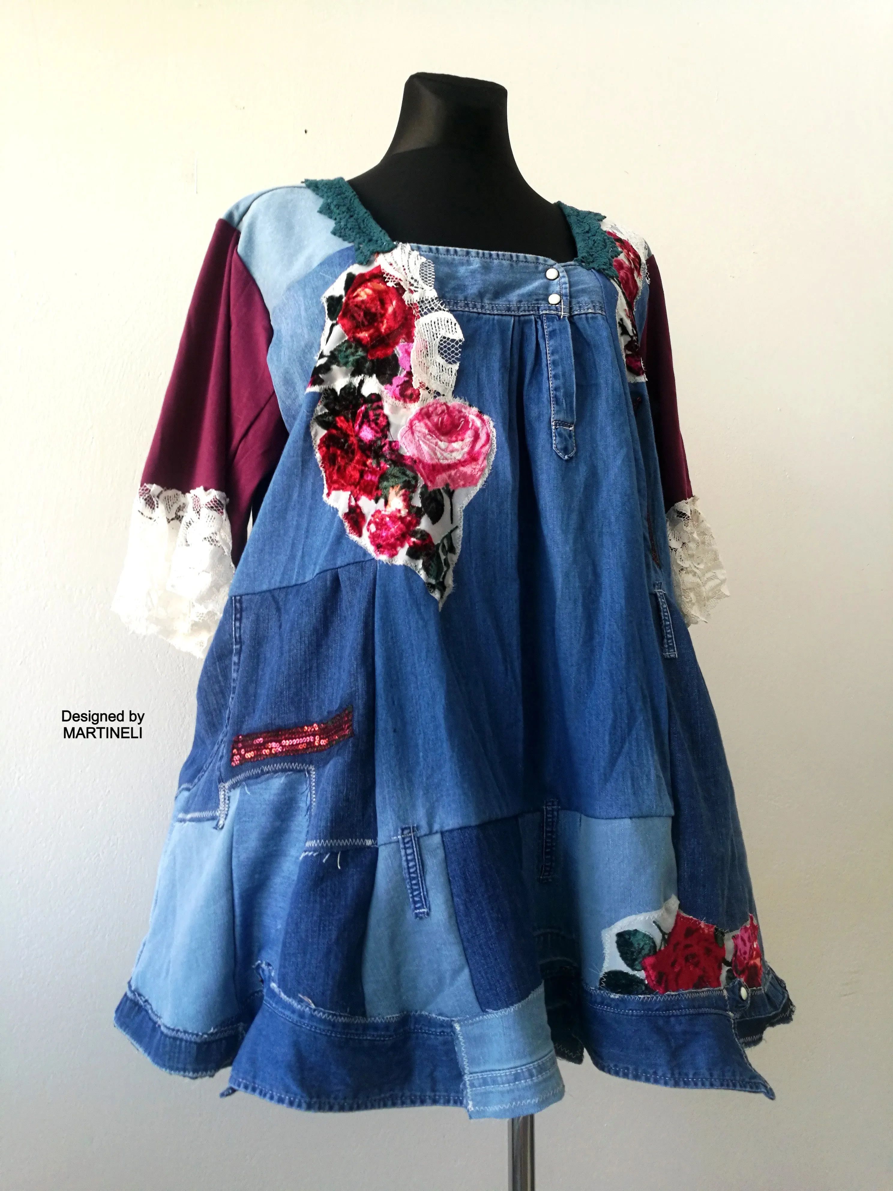 Plus Size Denim Dress,3XL Maxi Summer Shirt Dress