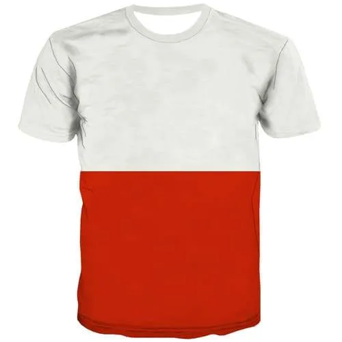 Polish Flag T-shirt Men Poland T-shirts 3d Harajuku Tshirts Cool White Shirt Print Gothic T shirts Funny Short Sleeve Fashion