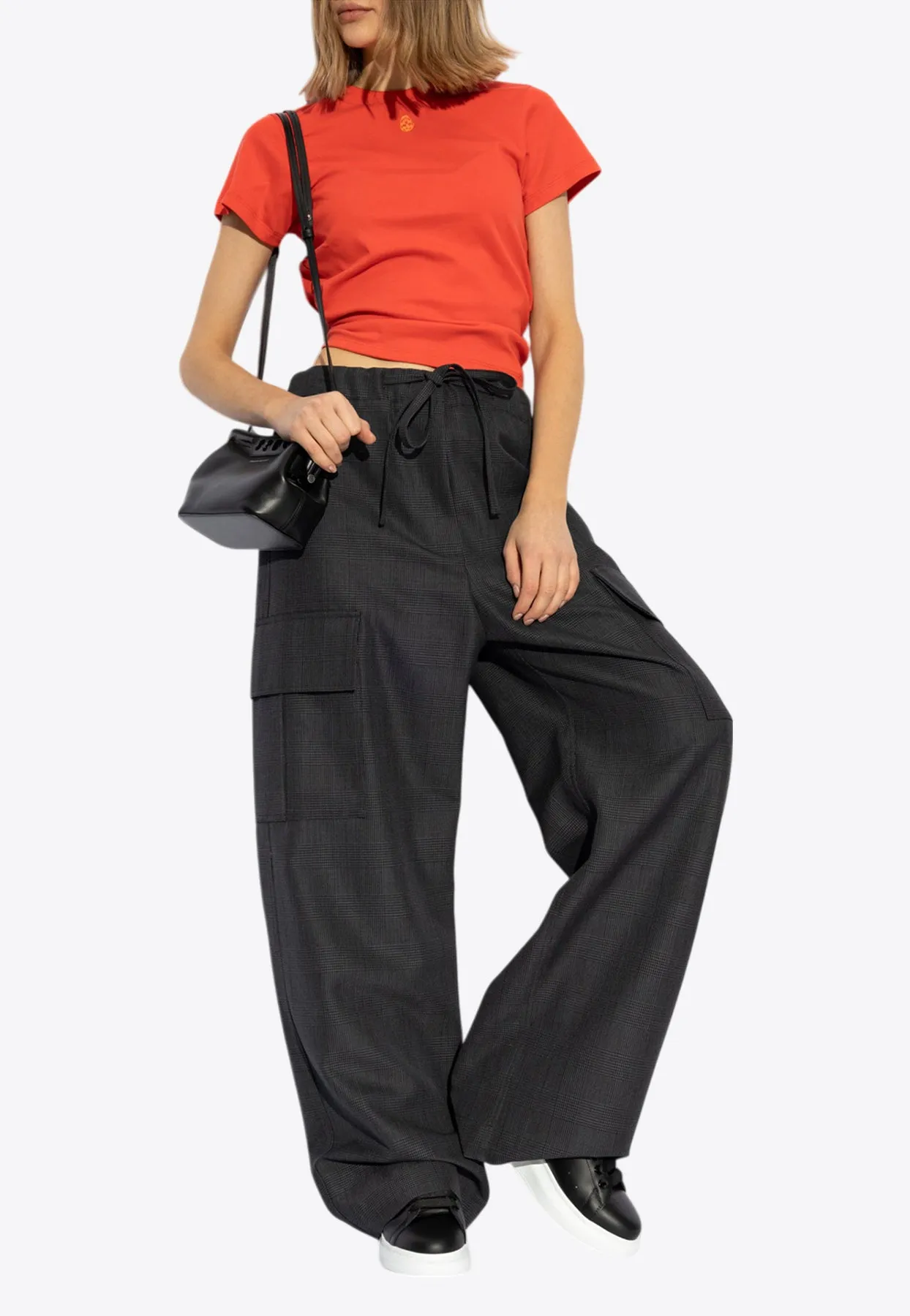 Prince of Wales Wool-Blend Cargo Pants