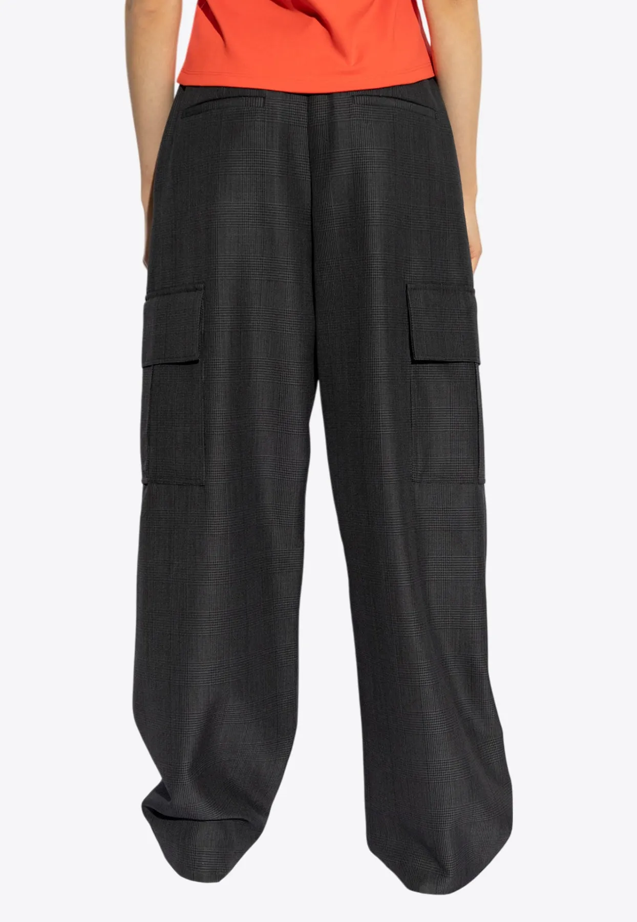 Prince of Wales Wool-Blend Cargo Pants