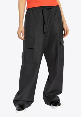 Prince of Wales Wool-Blend Cargo Pants