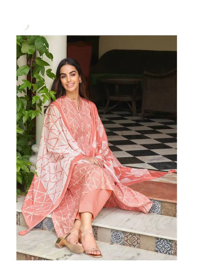 Pure Pashmina Peach Unstitched Winter Suit Fabric