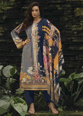 Sadhana Unstitched Pashmina Blue Winter Suit Material for Ladies