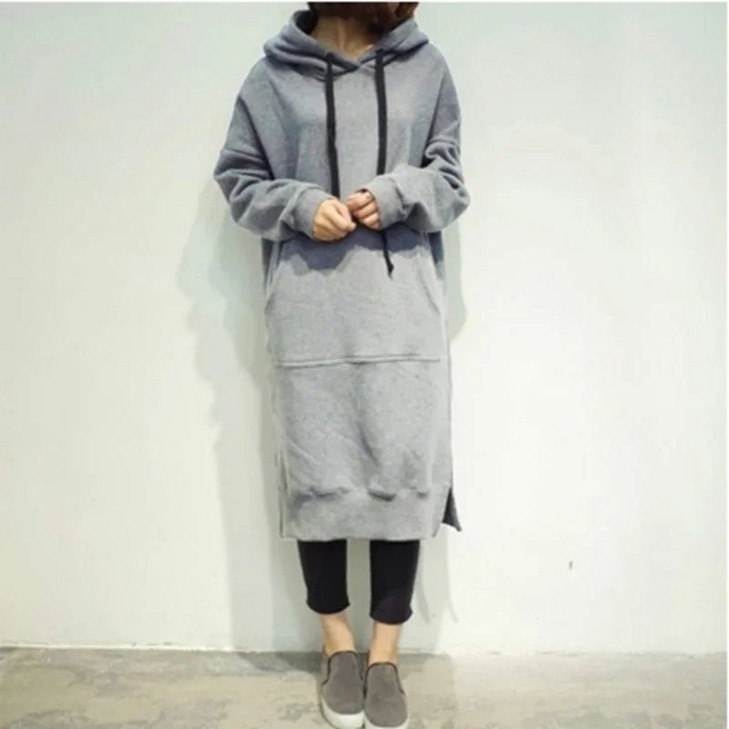 Sidiou Group Hoodies Womens Baggy Sweatshirt Dress Casual Oversize Hooded Sweater