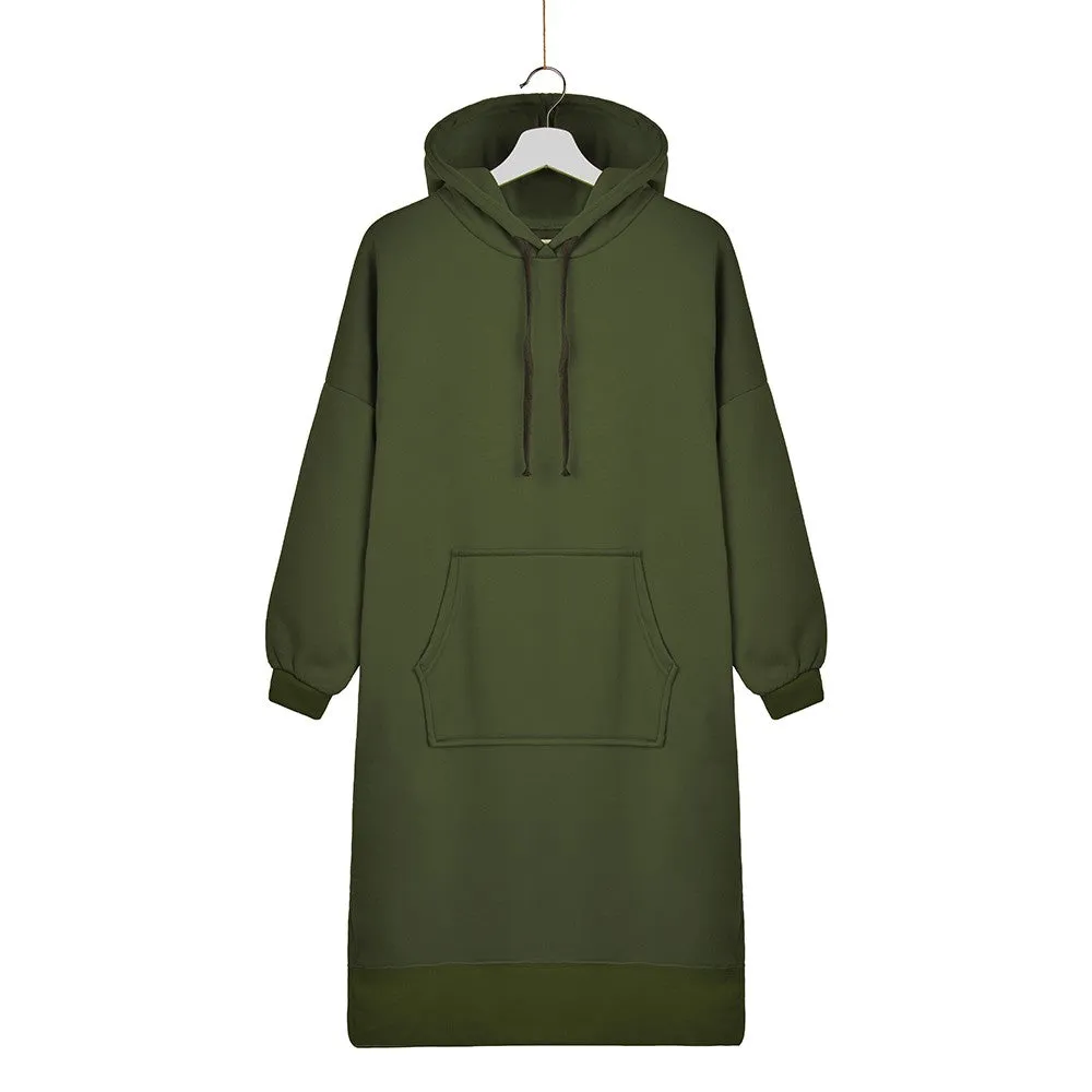 Sidiou Group Hoodies Womens Baggy Sweatshirt Dress Casual Oversize Hooded Sweater