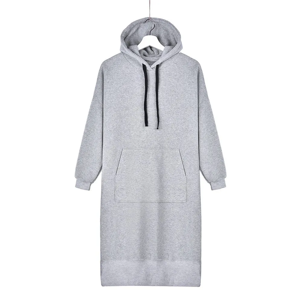 Sidiou Group Hoodies Womens Baggy Sweatshirt Dress Casual Oversize Hooded Sweater