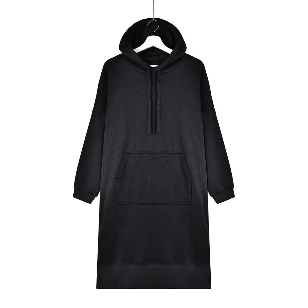 Sidiou Group Hoodies Womens Baggy Sweatshirt Dress Casual Oversize Hooded Sweater