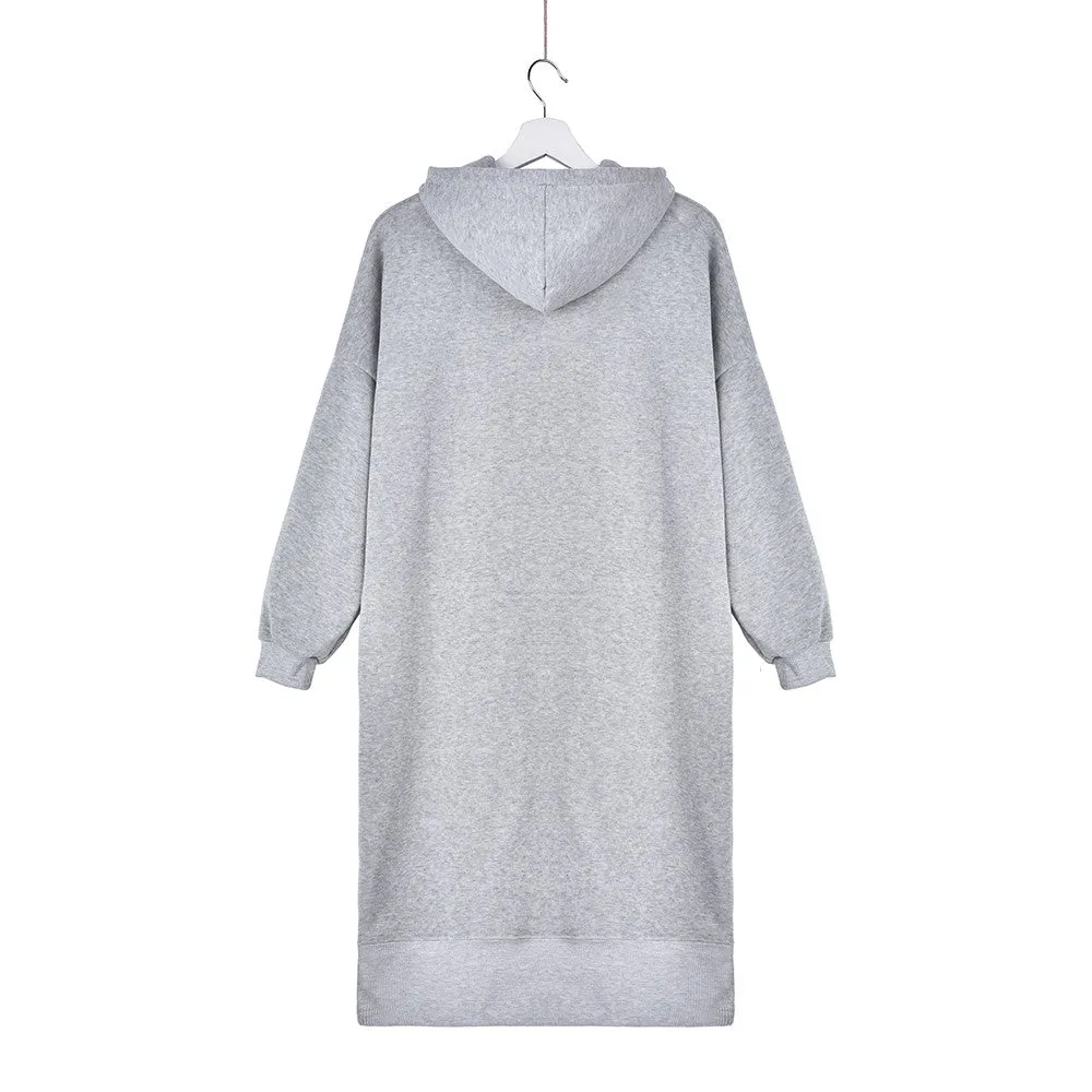 Sidiou Group Hoodies Womens Baggy Sweatshirt Dress Casual Oversize Hooded Sweater