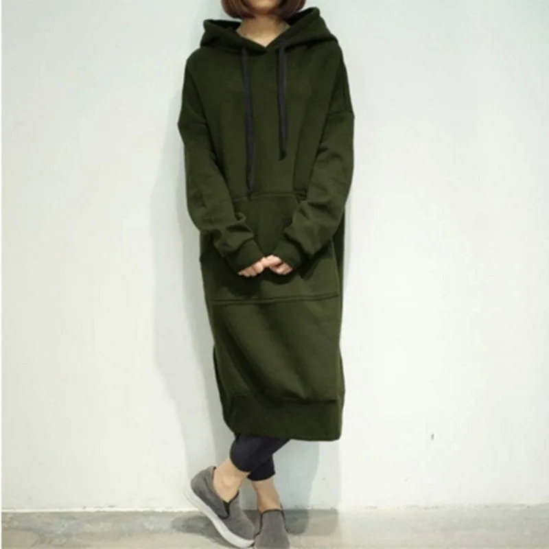 Sidiou Group Hoodies Womens Baggy Sweatshirt Dress Casual Oversize Hooded Sweater