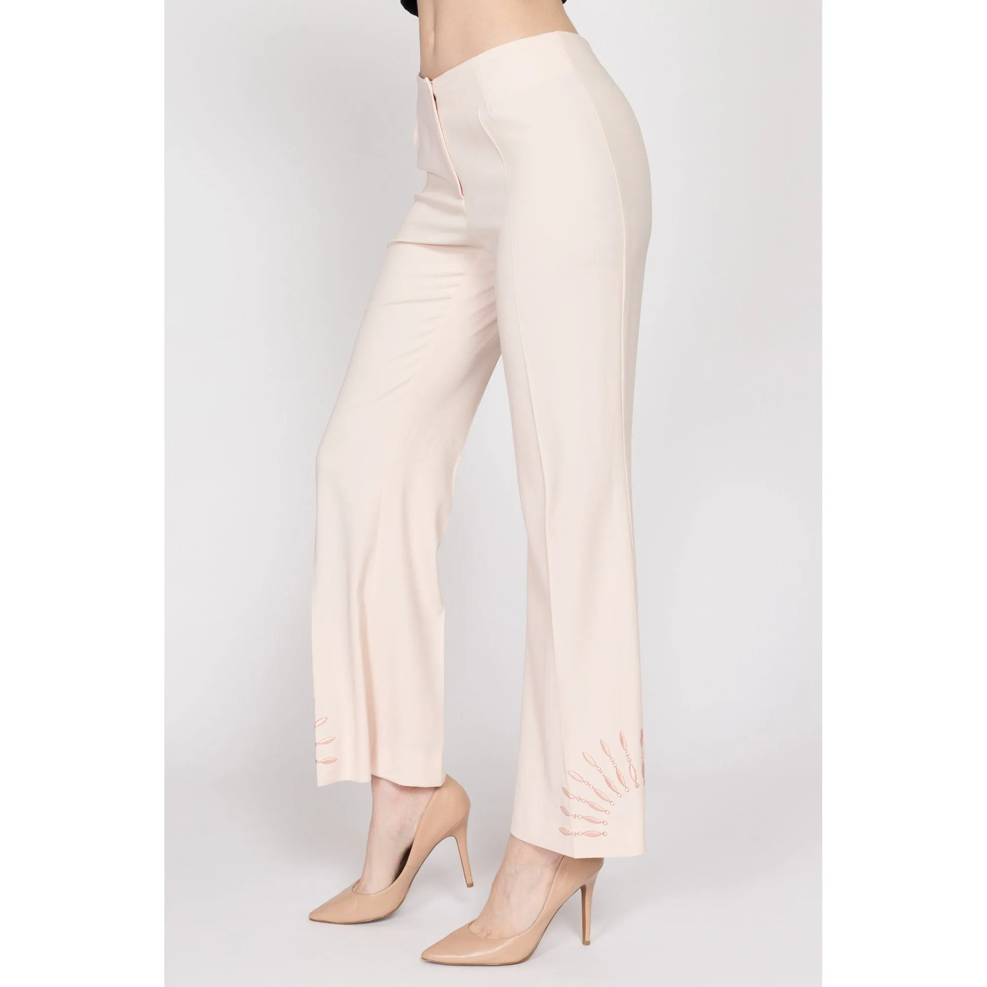 Small Y2K Blush Pink Embroidered Sunbeam Trousers