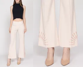 Small Y2K Blush Pink Embroidered Sunbeam Trousers