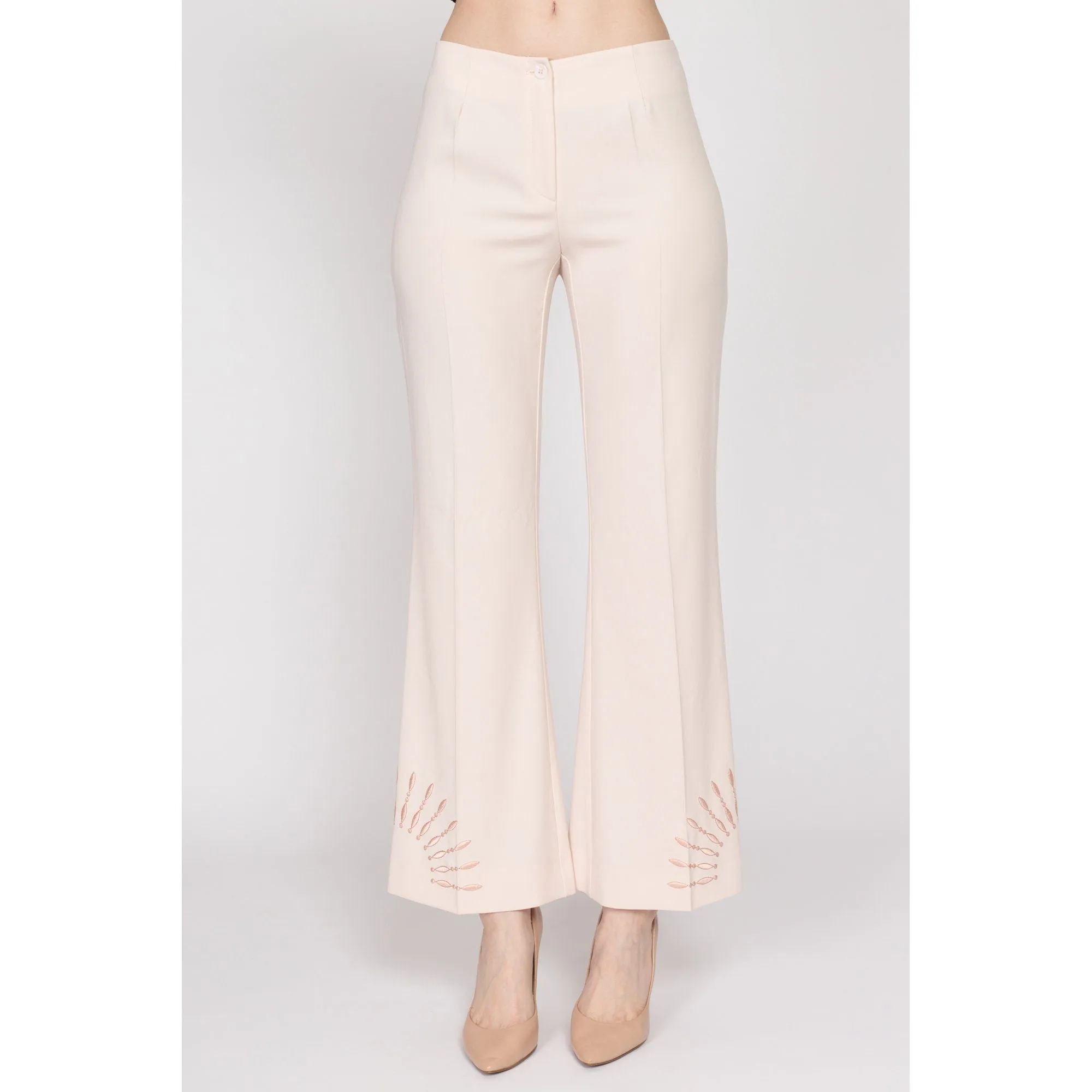 Small Y2K Blush Pink Embroidered Sunbeam Trousers