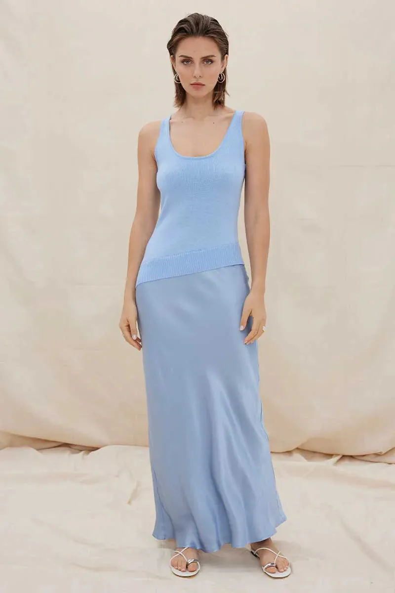 Sovere Rhyme Combo Slip Knit Dress DAWN BLUE