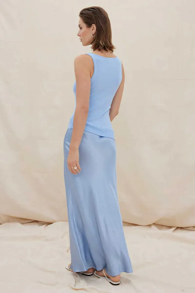 Sovere Rhyme Combo Slip Knit Dress DAWN BLUE