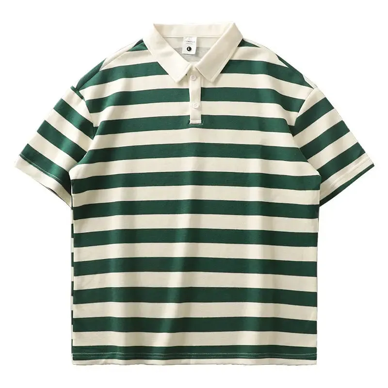 Striped Short Sleeve POLO Shirt for Men-Casual T Shirts