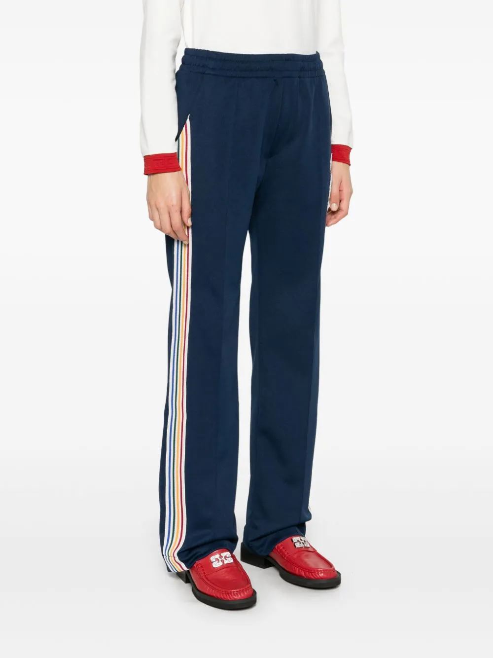 striped-trim track pants