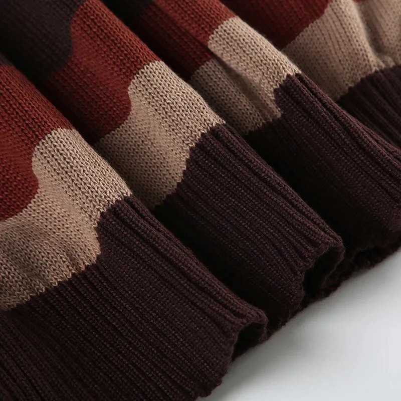 TAVIMART  -  Vintage Striped V-neck Sweater Winter Warm Knitwear Y2K Women Slouchy Fit Casual Jumpers Grunge Style Pullovers 2024