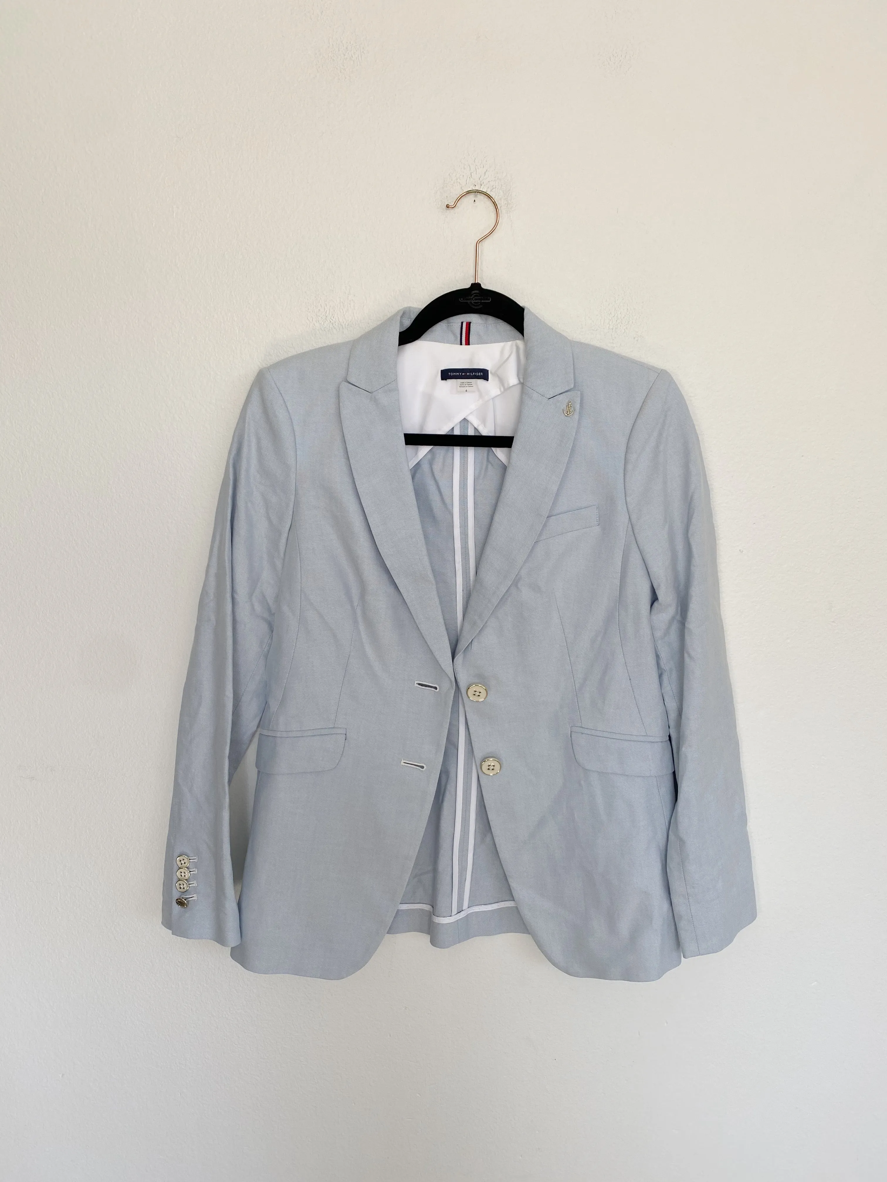 Tommy Hilfiger Linen Blue Blazer size 6