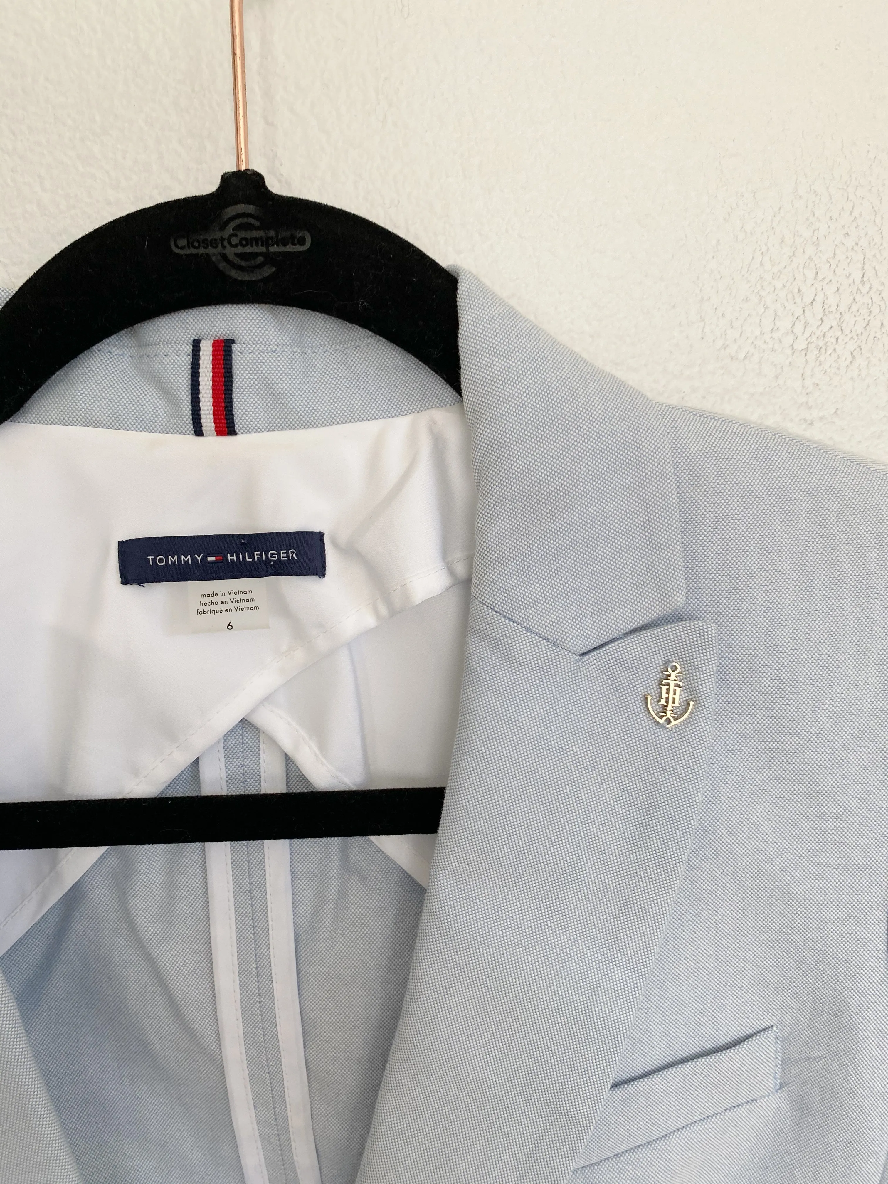 Tommy Hilfiger Linen Blue Blazer size 6
