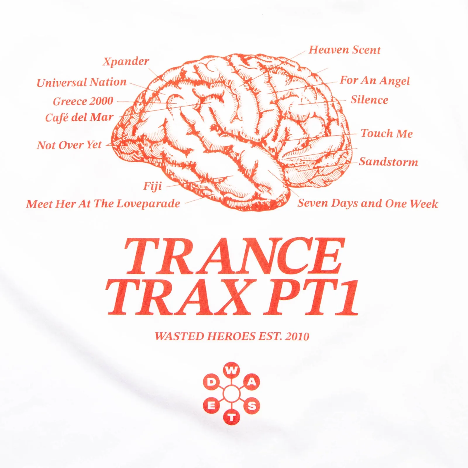 Trance Trax PT1 Front Print - Tshirt - White
