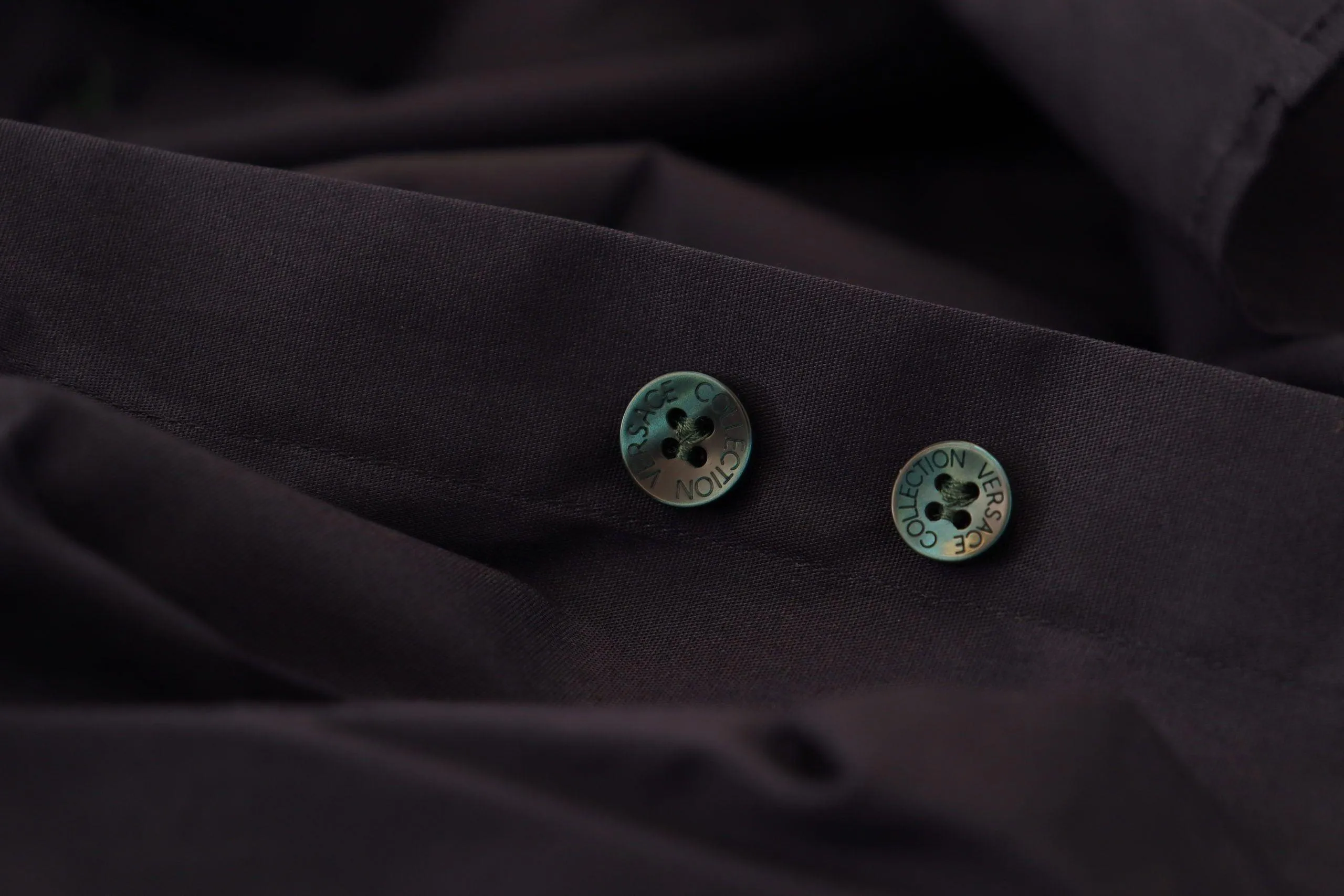 Versace Collection Dark Blue Cotton Formal Dress Trend Shirt