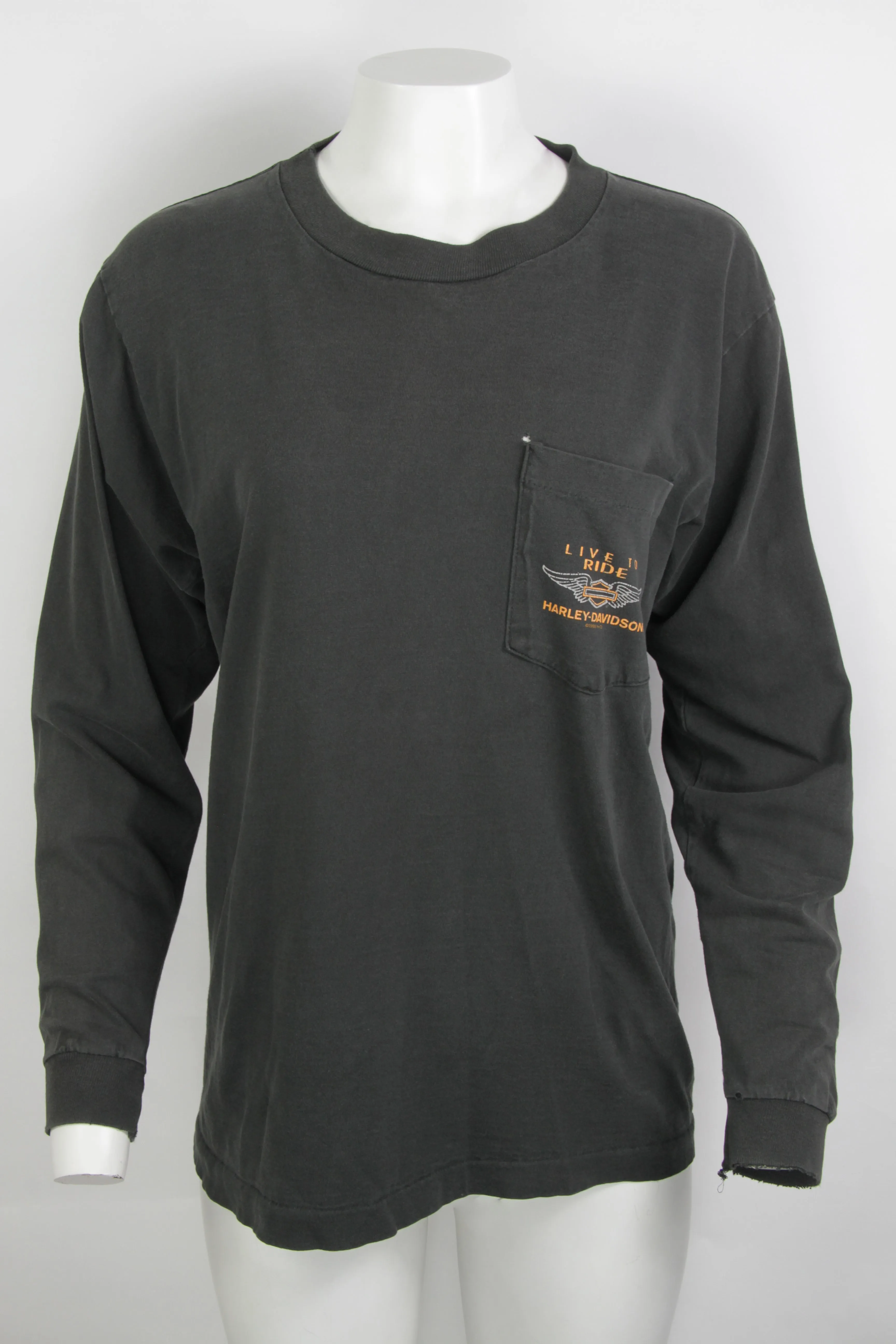 Vintage 1999 Long Sleeved Harley Davidson Single Stitch T-shirt - M