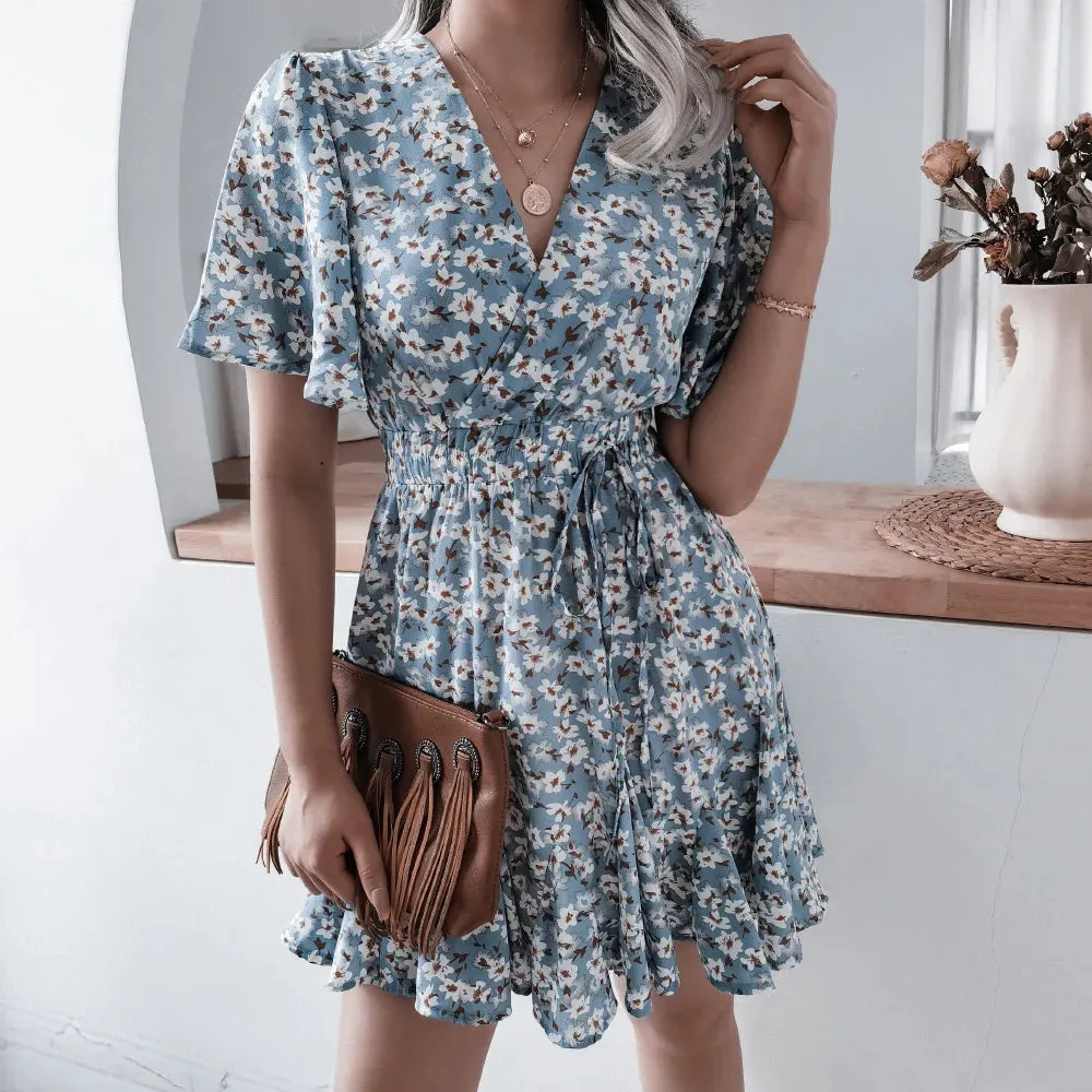 Women Fashion Print Chiffon  Dress