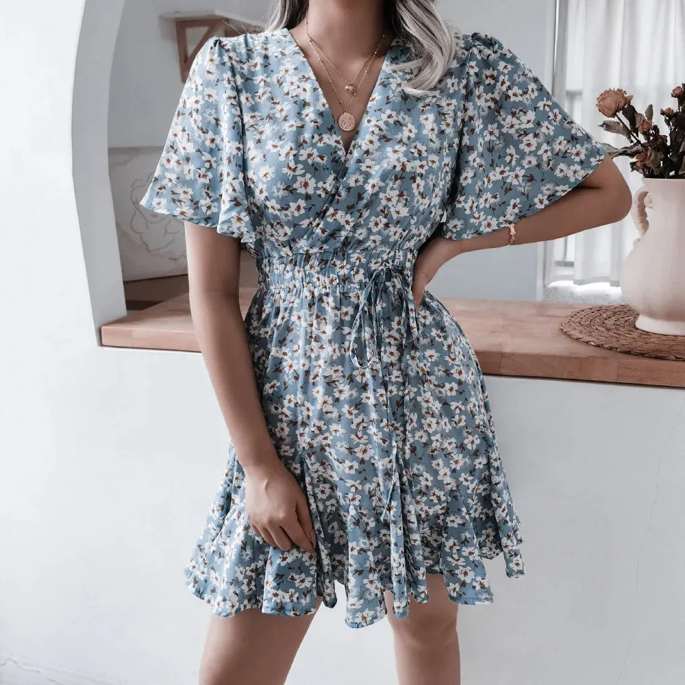 Women Fashion Print Chiffon  Dress
