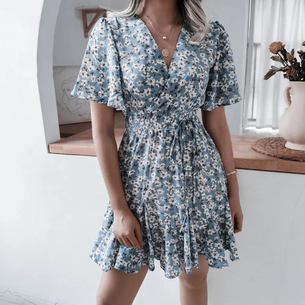 Women Fashion Print Chiffon  Dress