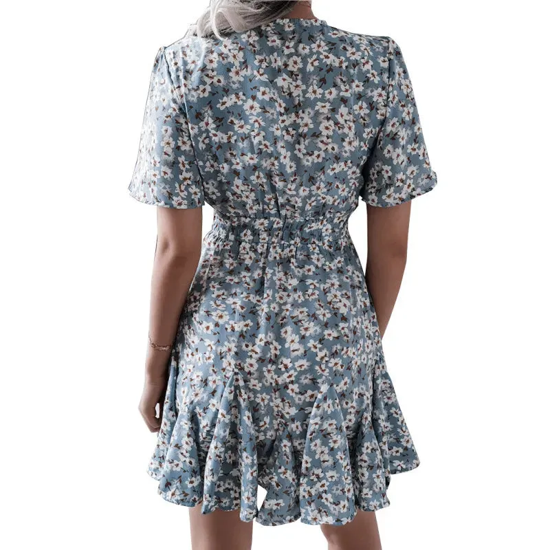 Women Fashion Print Chiffon  Dress