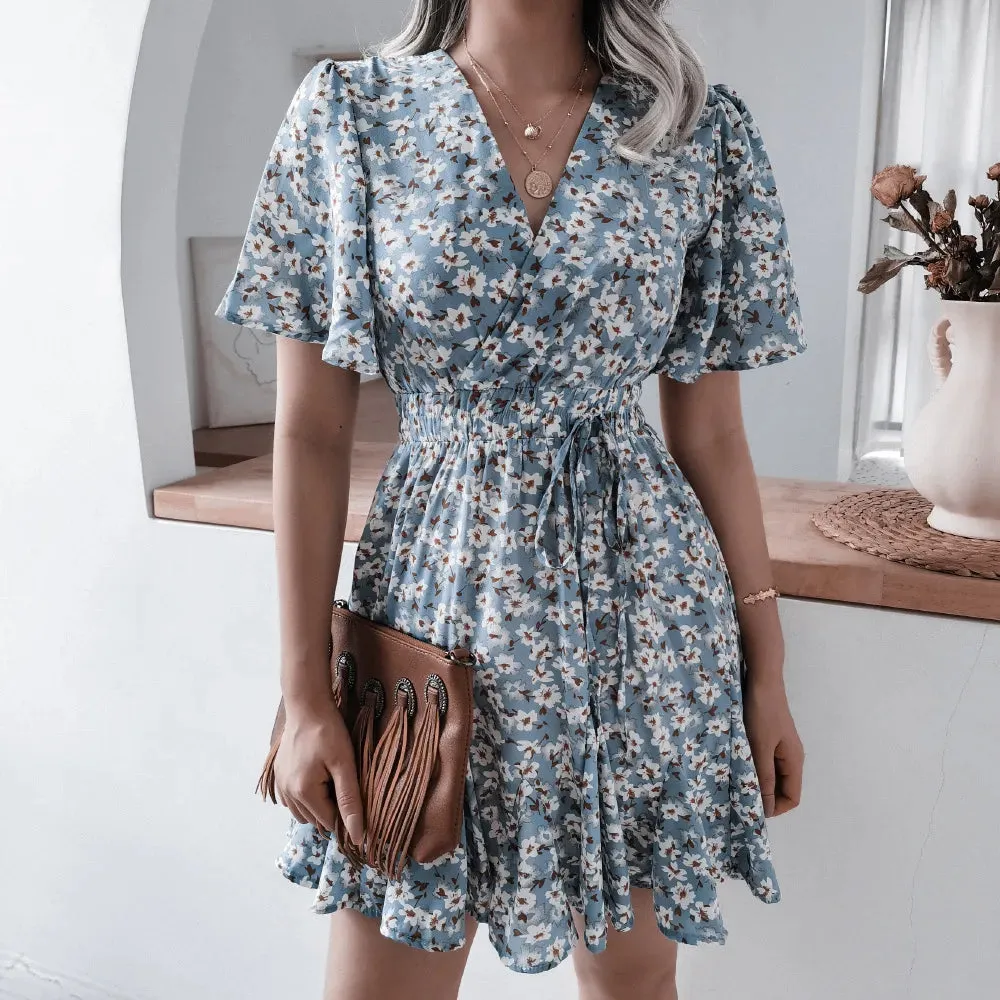 Women Fashion Print Chiffon  Dress