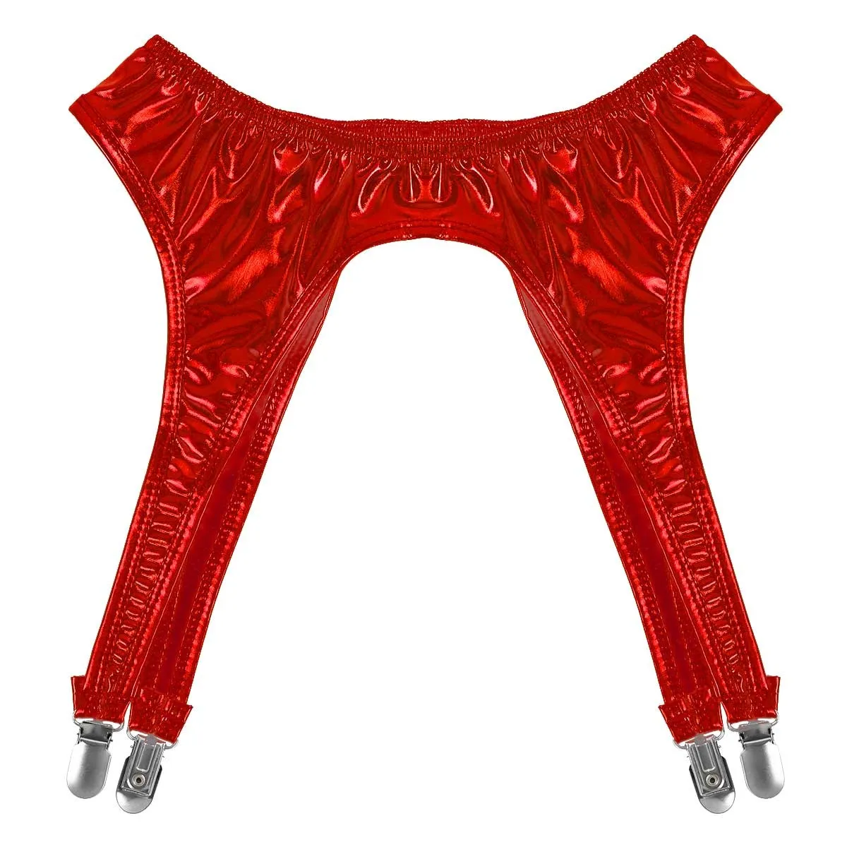 Women's Erotic Shiny Sexy Garter / Adult Underwear with Duck-Mouth Clips