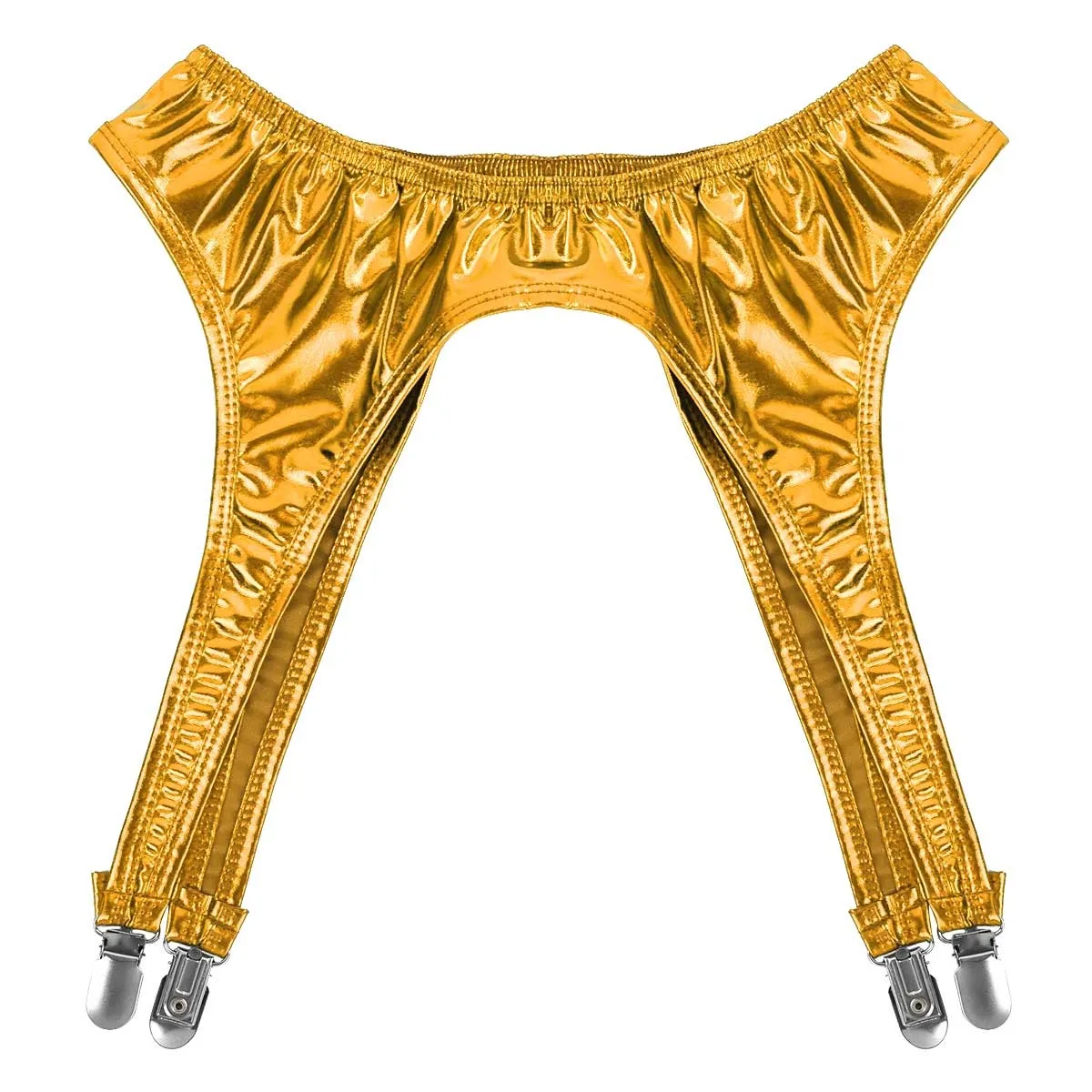 Women's Erotic Shiny Sexy Garter / Adult Underwear with Duck-Mouth Clips