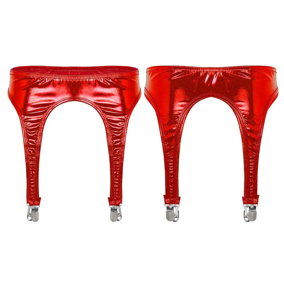 Women's Erotic Shiny Sexy Garter / Adult Underwear with Duck-Mouth Clips
