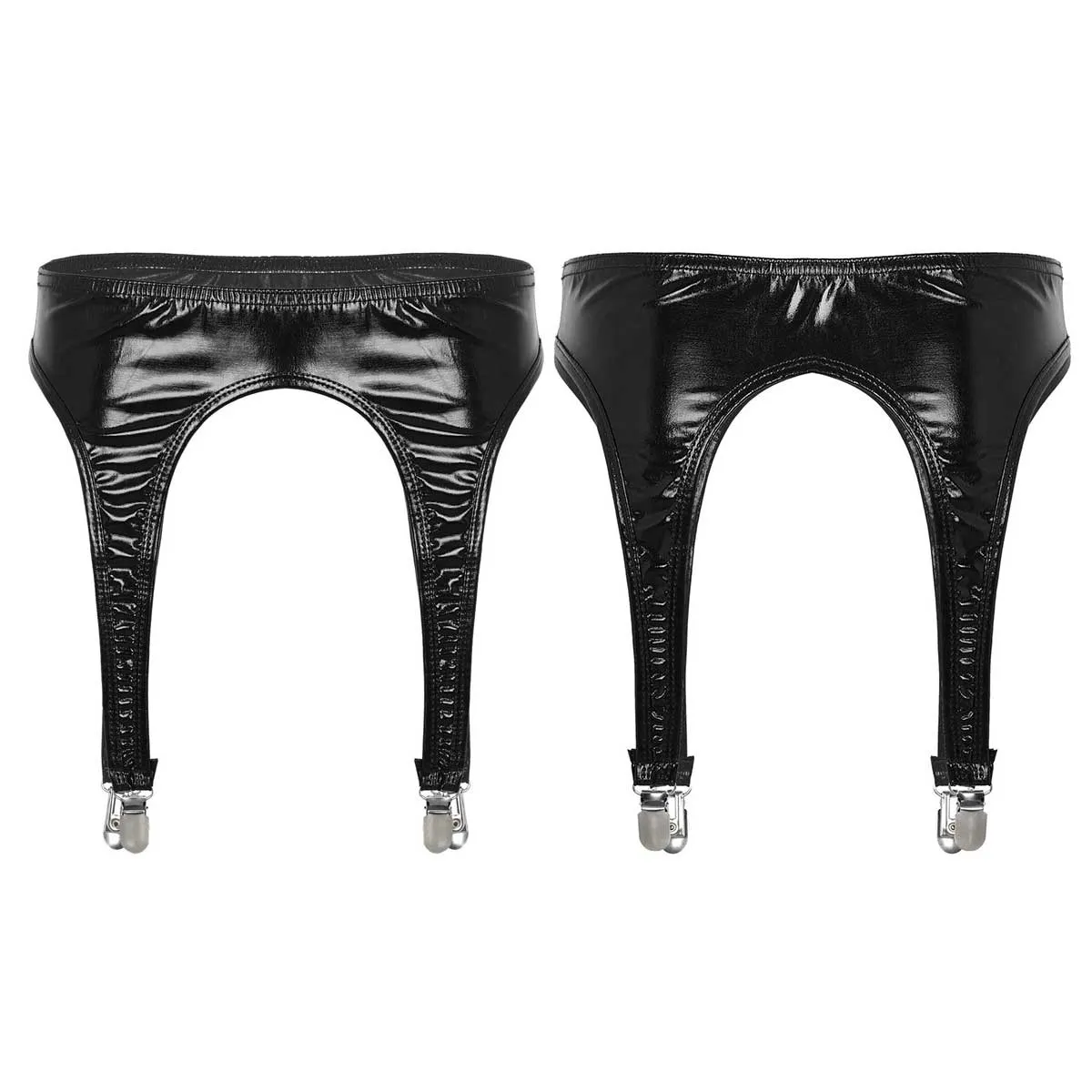 Women's Erotic Shiny Sexy Garter / Adult Underwear with Duck-Mouth Clips