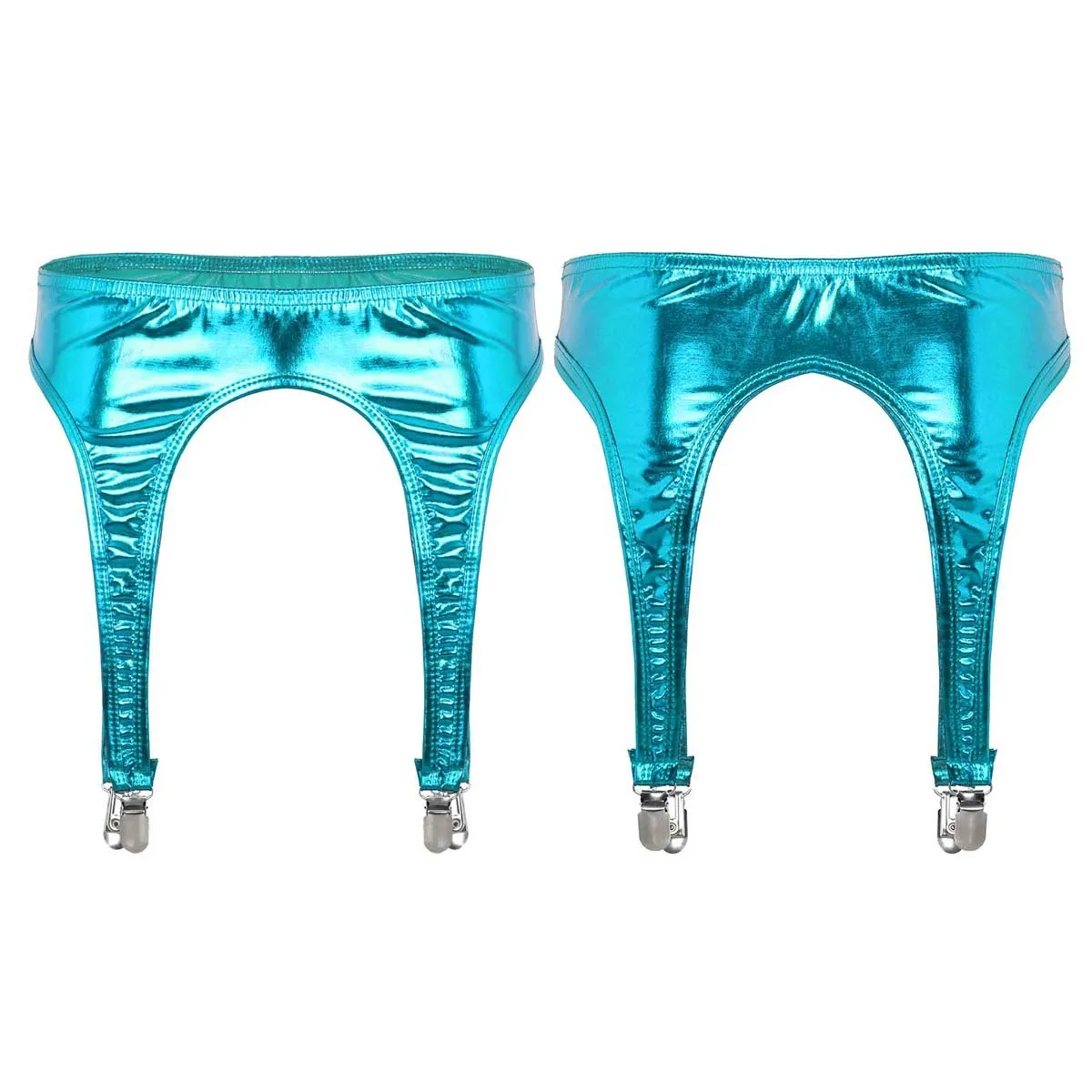 Women's Erotic Shiny Sexy Garter / Adult Underwear with Duck-Mouth Clips
