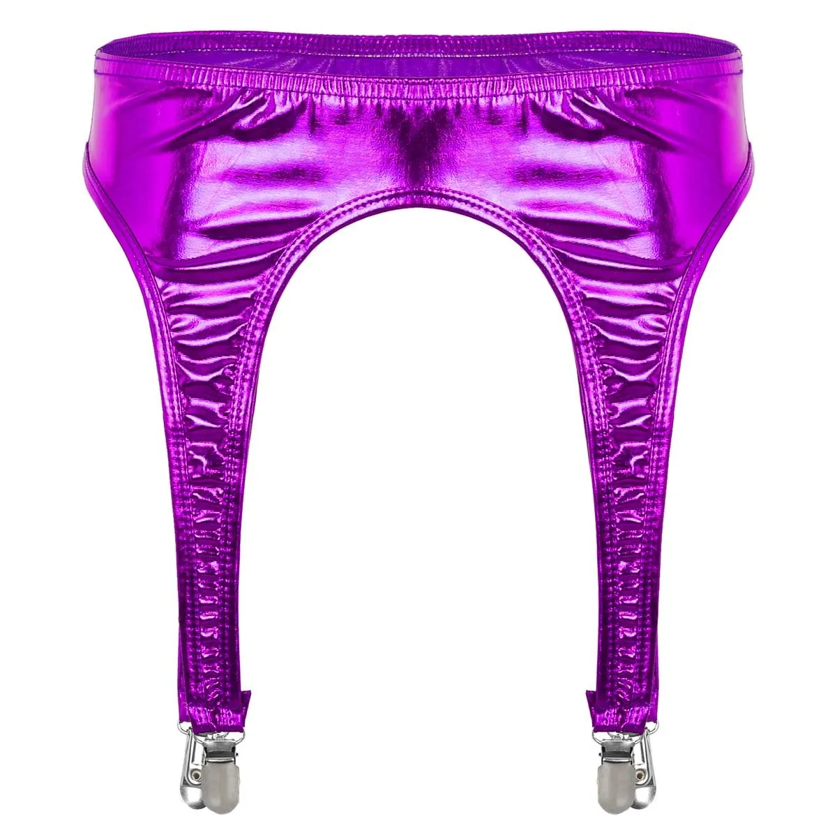 Women's Erotic Shiny Sexy Garter / Adult Underwear with Duck-Mouth Clips