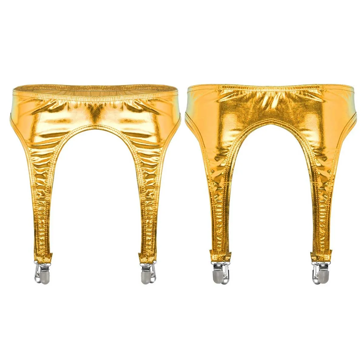 Women's Erotic Shiny Sexy Garter / Adult Underwear with Duck-Mouth Clips