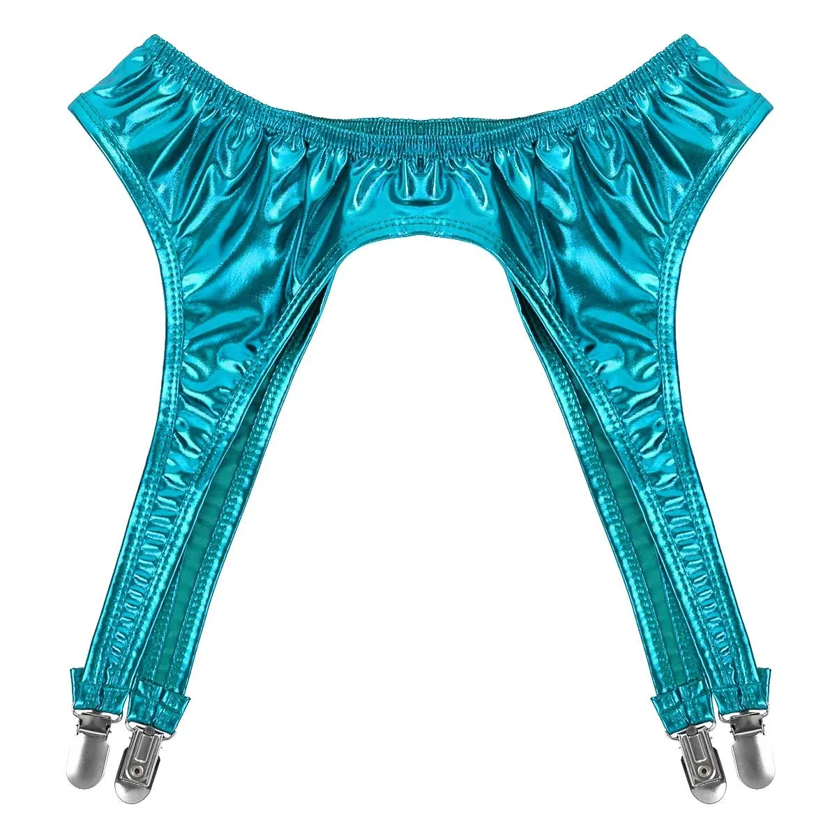 Women's Erotic Shiny Sexy Garter / Adult Underwear with Duck-Mouth Clips