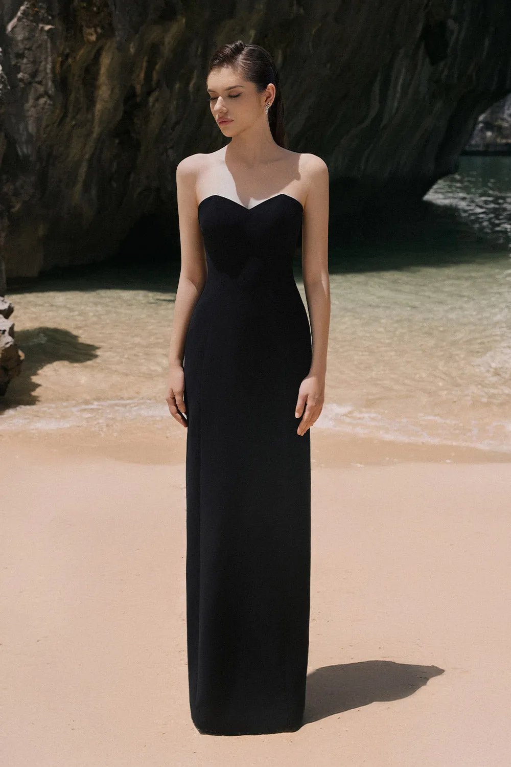 Yara Cape Semi-Heart Neck Velvet Satin Floor Length Set